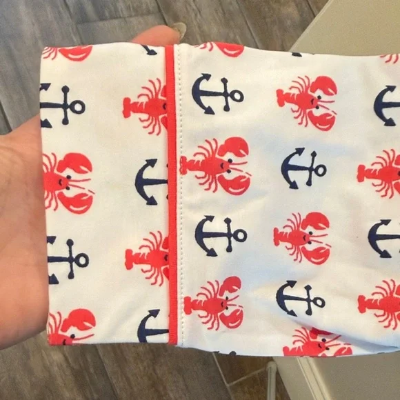 LIMITED EDITION Roller Rabbit White Red and Black Lobster & Anchor Pajama Top - Picture 6 of 10